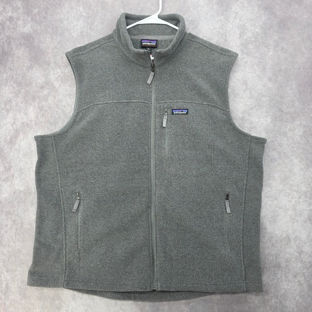 Patagonia Synchilla Fleece Vest Mens XXL Gray Full Zip PSO Corporate Logo